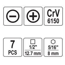 Schlagschrauber 1|2 Zoll mit 6 Bits YT-2801