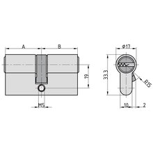 BASI Profil Kurzzylinder Verschieden Schlieend Typ 5010-2222 22/22