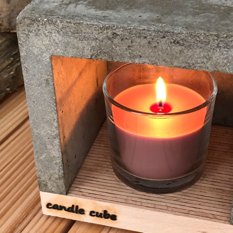 candle cube Teelicht Tisch Kamin Beton mit Duftkerze Sandalwood