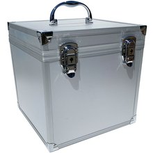 ECI Aluminium Koffer Silber Wrfelform verschiedene Gren mit Rasterschaum