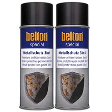 2x Belton Metallschutzlack 3in1 400 ml Schwarz Matt
