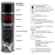 Auto Lackspray Dose Spraila Schwarz Matt 500ml